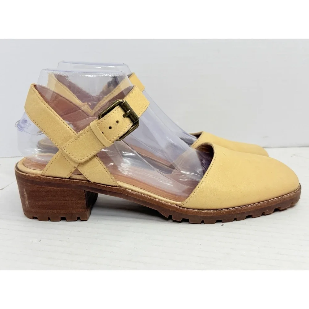 Madewell The Claudie Lugsole Mary Jane Sandals Women's 8.5 Tan Leather
